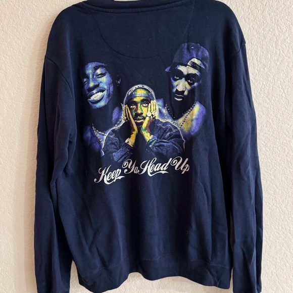 2Pac Keep Ya Head Up Sweatshirt | Vintage Style Hip Hop Graphic Crewneck - Picture 1 of 3